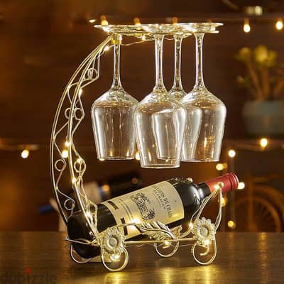 Dragon Boat Wine Rack – Gold Wine Bottle Holder, Floral Accents