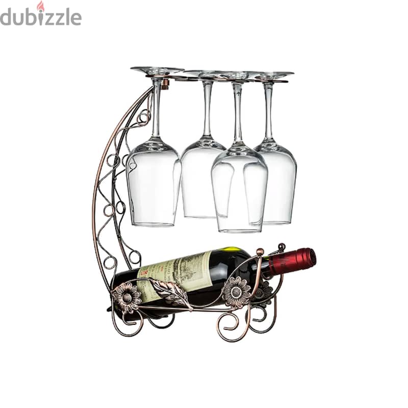 Dragon Boat Wine Rack – Gold Wine Bottle Holder, Floral Accents 8