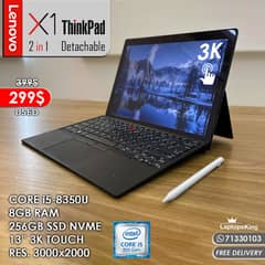 LENOVO THINKPAD X1 2in1 DETACHABLE CORE i5-8350U 13" 3K TOUCH LAPTOP