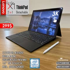 LENOVO THINKPAD X1 2in1 DETACHABLE CORE i5-8350U 13" 3K TOUCH LAPTOP 0