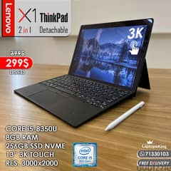 LENOVO THINKPAD X1 2in1 DETACHABLE CORE i5-8350U 13" 3K TOUCH LAPTOP