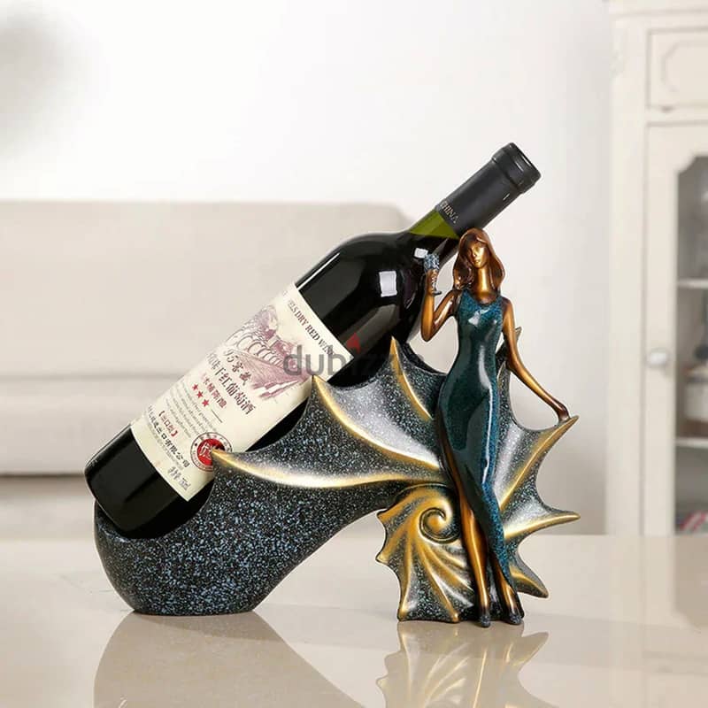 Sea Snail Wine Rack – Resin Bottle Holder with Graceful Woman 1