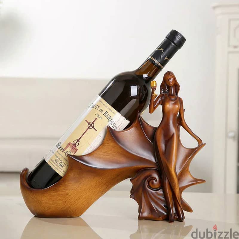 Sea Snail Wine Rack – Resin Bottle Holder with Graceful Woman 2