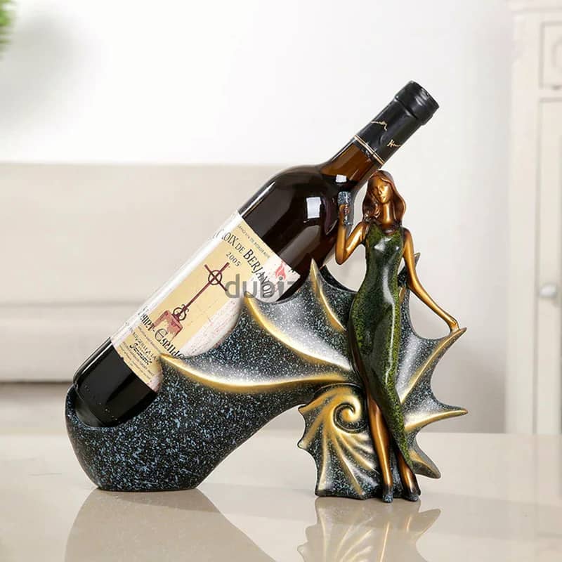 Sea Snail Wine Rack – Resin Bottle Holder with Graceful Woman 3