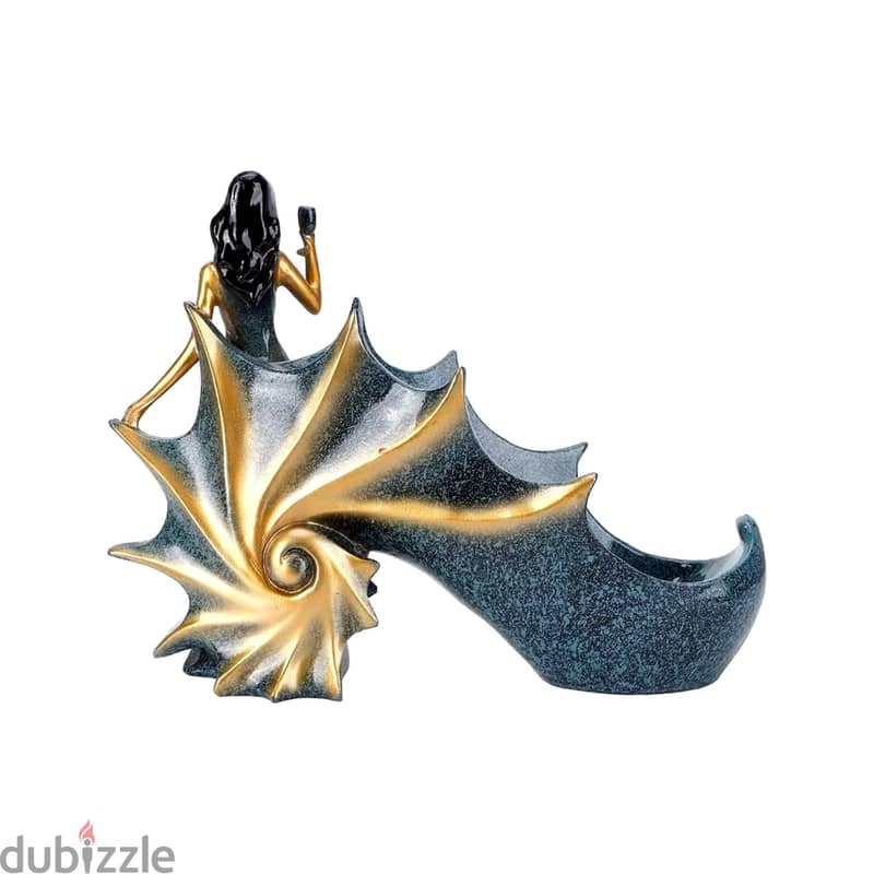 Sea Snail Wine Rack – Resin Bottle Holder with Graceful Woman 4