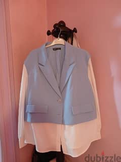 shein blue blazer (chemise attached with it)