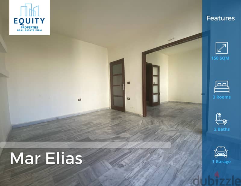 150SQM Apartment For Sale In Mar Elias شقة للبيع في مار الياس#HG933161 0