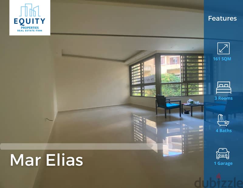 161SQM Apartment For Sale In Mar Elias شقة للبيع في مار الياس#HG934161 0