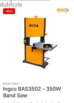 Ingco band Saw 350 w
New in Box 
Warranty 1 year 
Ingco Lebanon