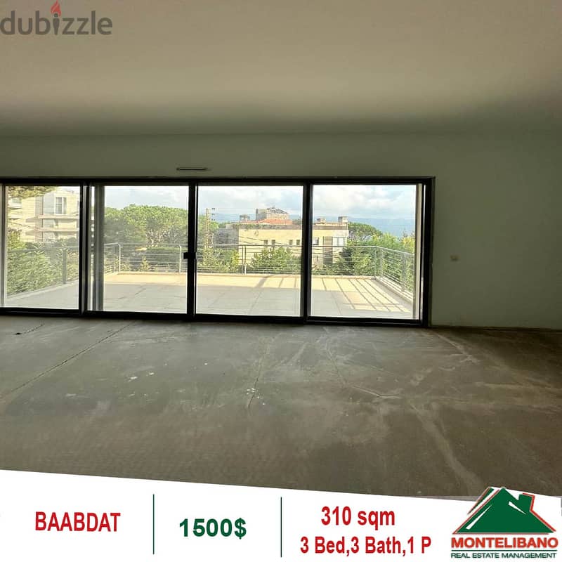 1500$!! Apartment for rent located in Baabdat 1