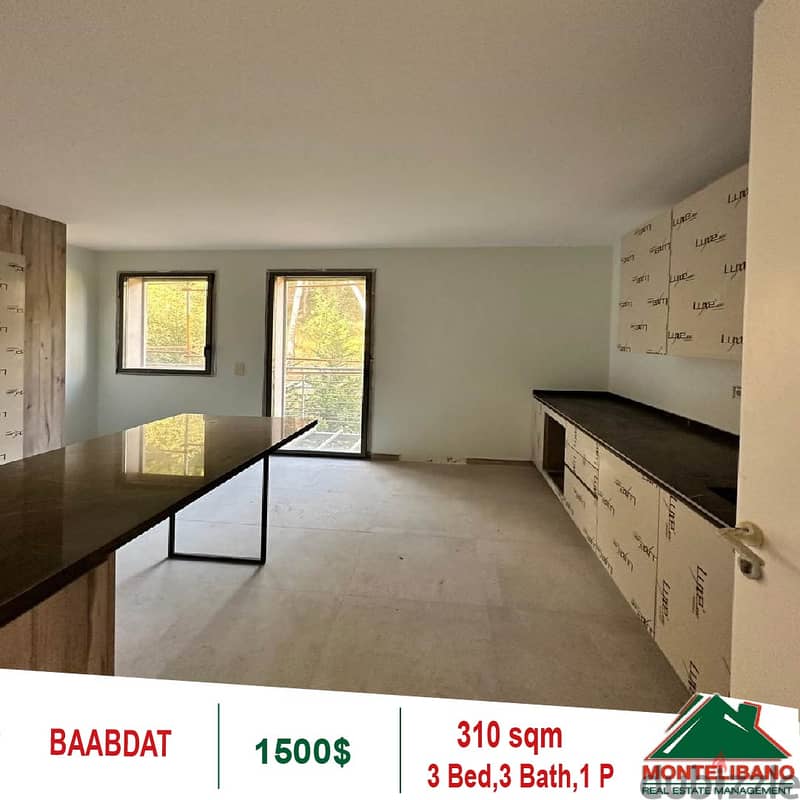 1500$!! Apartment for rent located in Baabdat 5