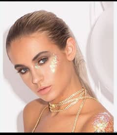 women's gold glitter tattoo