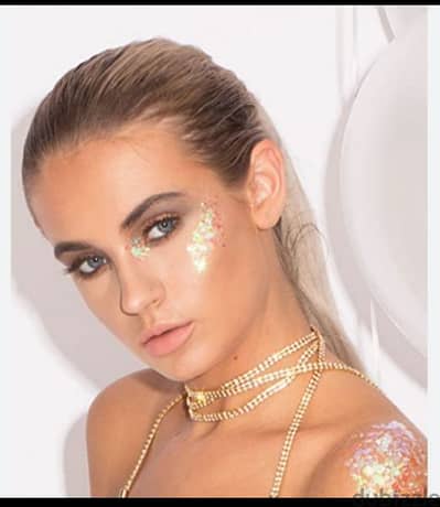 women's gold glitter tattoo