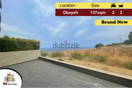 Dbayeh 137m2 | 80m2 Terrace | Brand New | Sea View | PA |