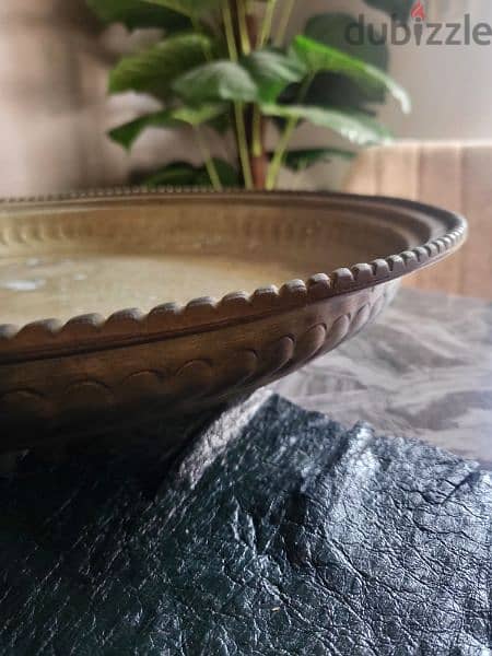 Antique copper serving plate صحن نحاس كبير مع غطاه 4