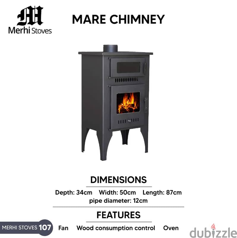 Mare Chimney Fan Oven Wood Stove صوبيا شمنيه حطب عالية فرن مروحة 1