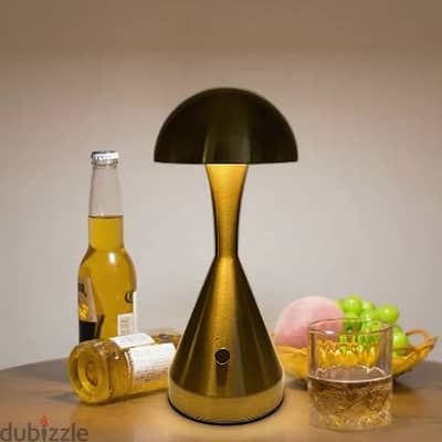 Modern Mushroom Table Lamp, Bronze Finish, Dimmable LED