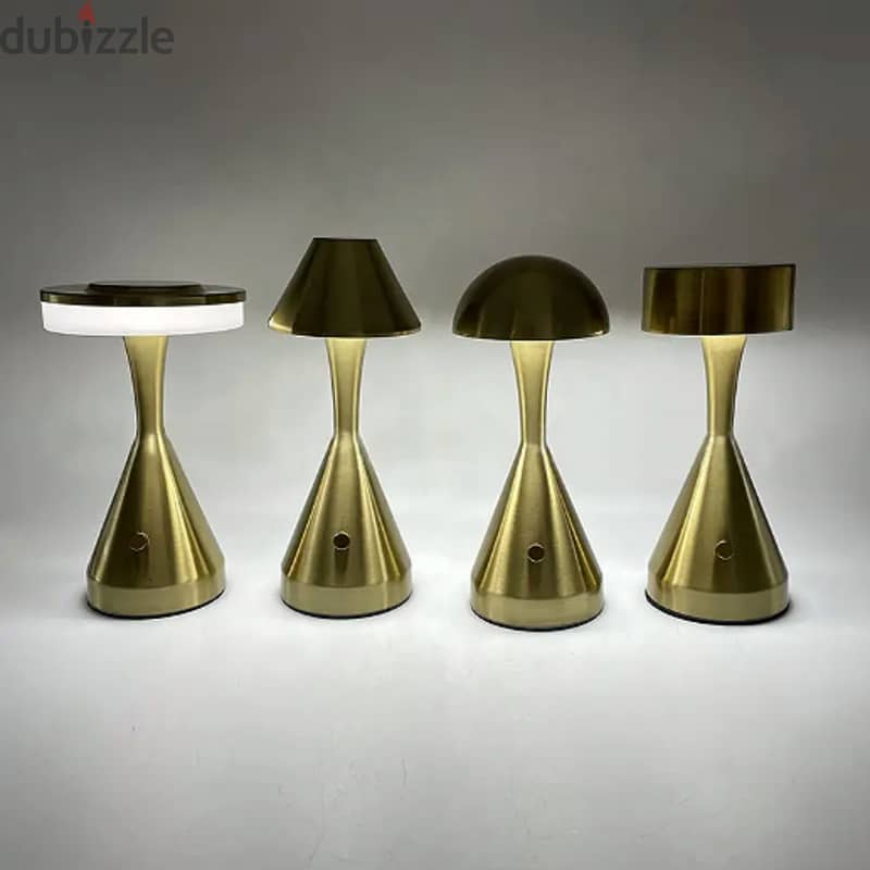 Modern Mushroom Table Lamp, Bronze Finish, Dimmable LED 4