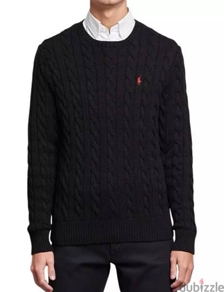 Ralph lauren knit cable beige/black 100% authentic 1