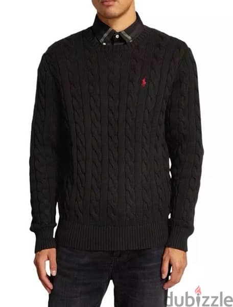 Ralph lauren knit cable beige/black 100% authentic 2