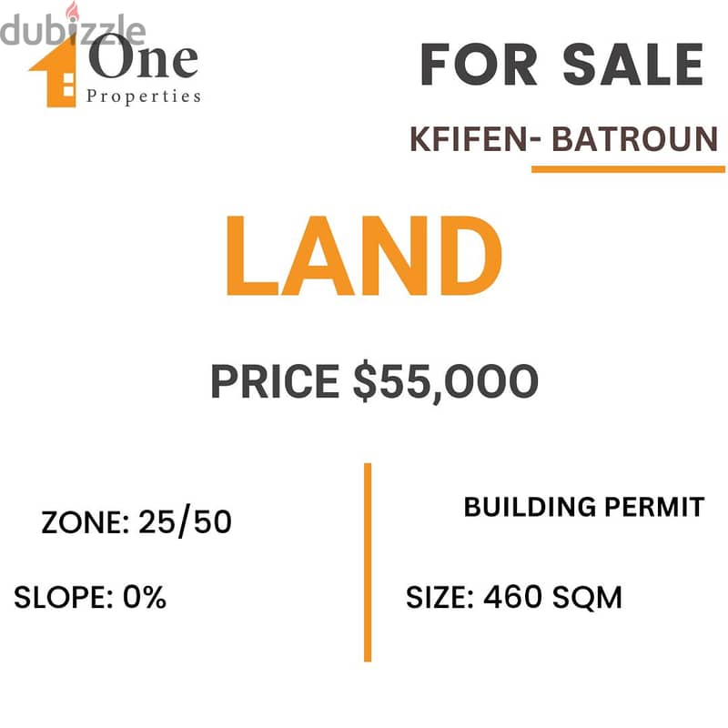 LAND FOR SALE IN KFIFEN - BATROUN 0