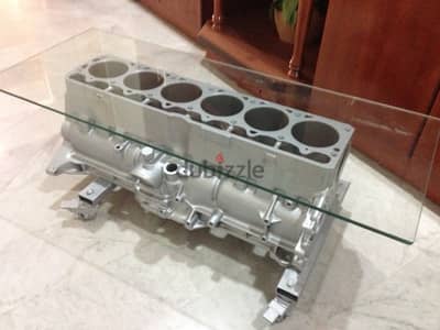 Engine Table with glass top