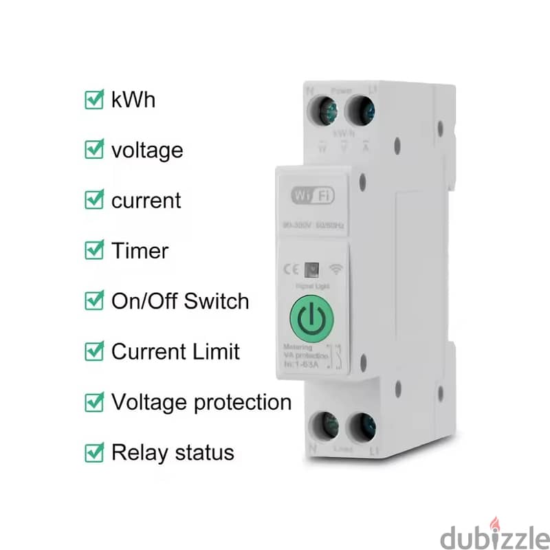 1P eWeLink WiFi MCB Smart Circuit Breaker 63A with powermeter 1