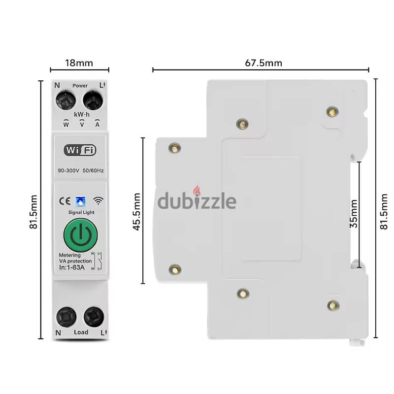 1P eWeLink WiFi MCB Smart Circuit Breaker 63A with powermeter 2