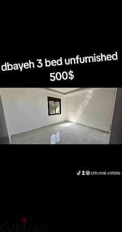 dbayeh 3 bed 3 wc open view just 500$