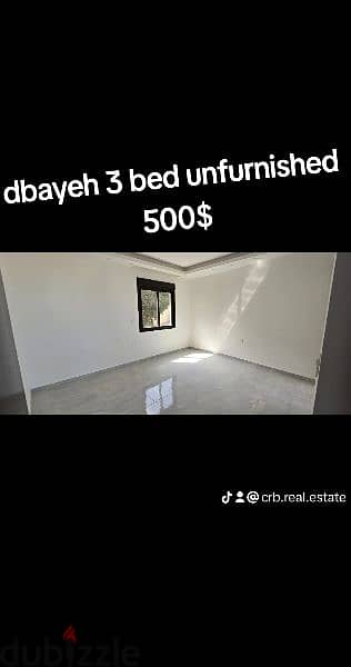 dbayeh 3 bed 3 wc open view just 500$ 0