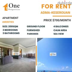 FURNISHED apartment for RENT in ADMA , with a great sea view. 0