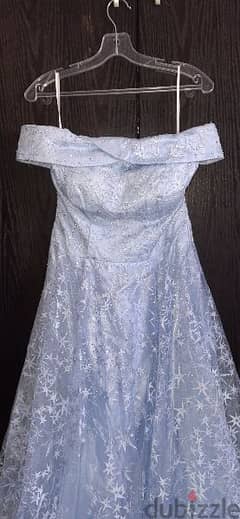 Sky blue wedding dress