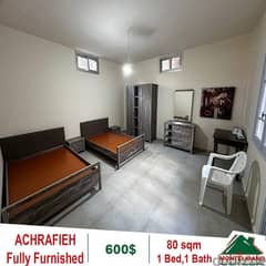 600$!! Fully Furnished Apartment for rent in Achrafieh 0