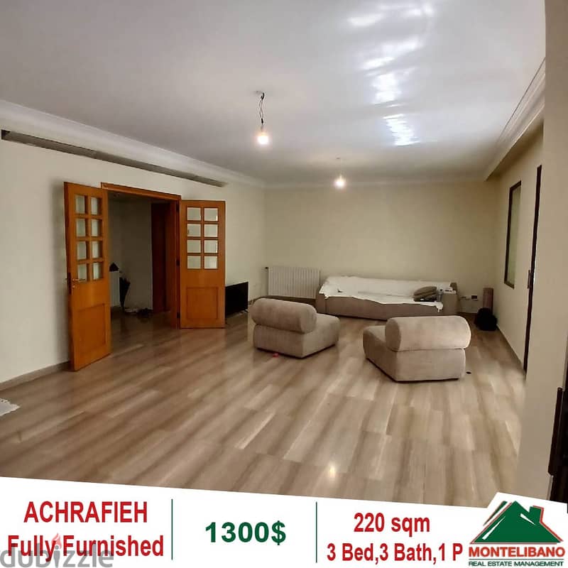 1300$!! Fully Furnished Apartment for rent in Achrafieh 1