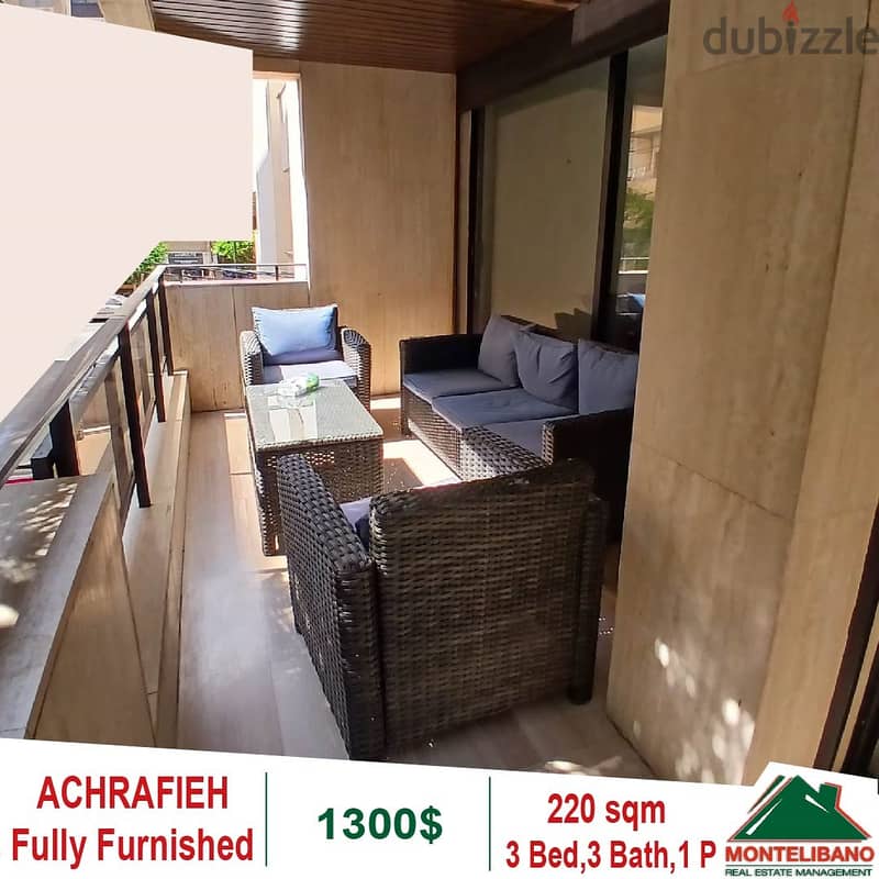 1300$!! Fully Furnished Apartment for rent in Achrafieh 2