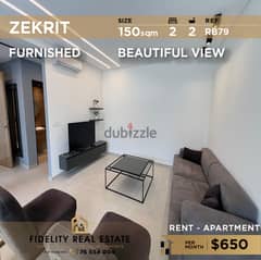 Apartment for rent in Zekrit furnished RB79 شقة مفروشة للإيجار زكريت