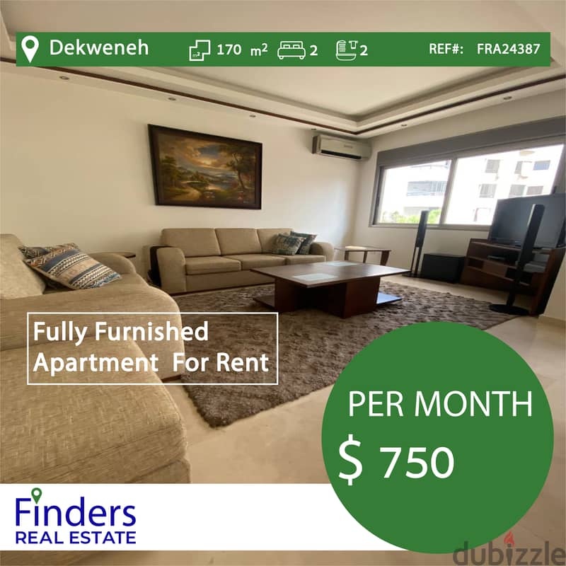 Apartment for rent in Dekweneh! | شقة للإيجار في الدكوانة 0