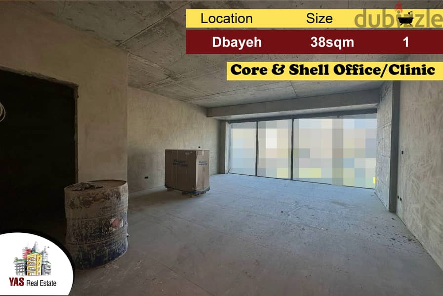 Dbayeh 38m2 | Core & Shell Office | Main Highway | MJ | 0