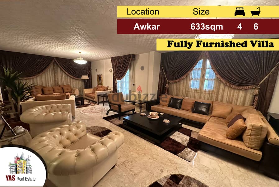 Awkar 550m2 | Land 633m2 | Furnished Villa | Luxury | MJ | 0