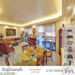 Ballouneh | Fully Furnished/Equipped 3 Bedrooms Apartment | Sea View