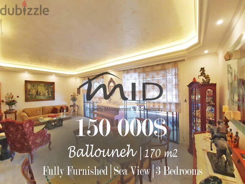 Ballouneh | Fully Furnished/Equipped 3 Bedrooms Apartment | Sea View 1