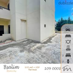 Bsalim | 135m² + 120m² Terrace | 3 Bedrooms Apartment | Catchy Deal