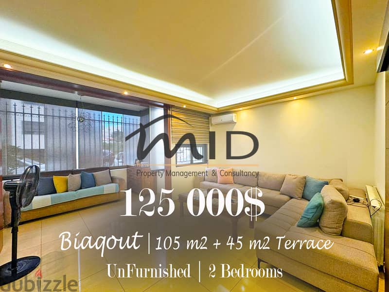 Biakout | Decorated 105m² + 45m² Terrace | 2 Bedrooms Apartment 1