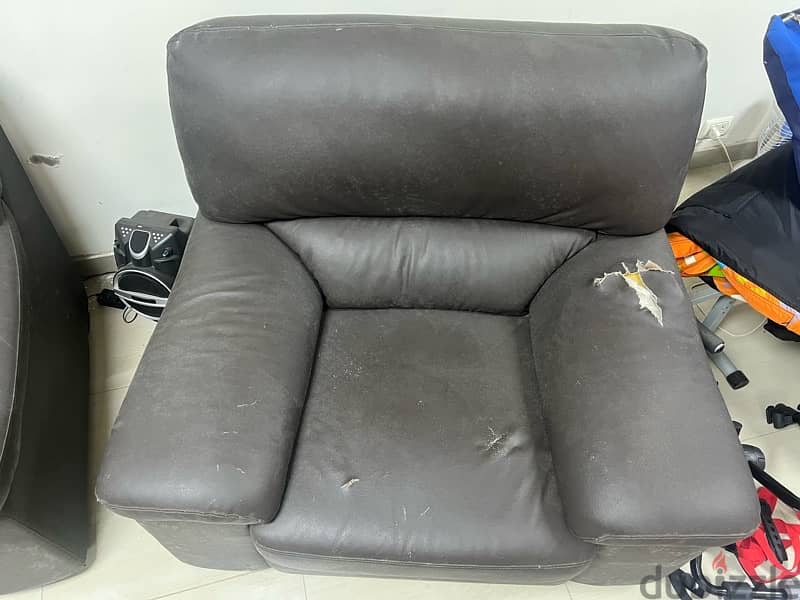 Sofa Couch Leather black 1