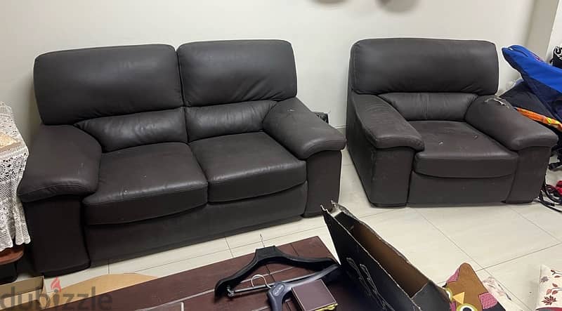 Sofa Couch Leather black 2