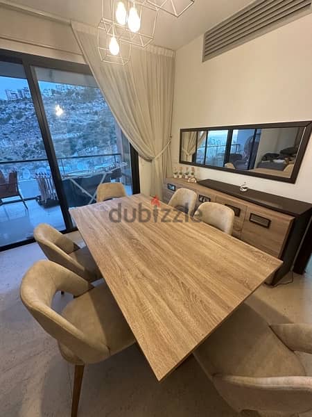 Dinning set - table + 6 chairs + cabinet + Mirror 0