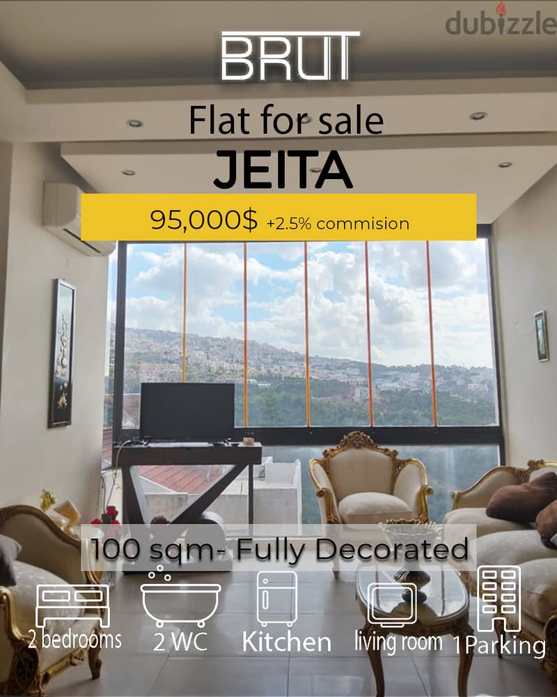 Cozy 100 m apartment for sale in Jeita Keserwan - Open View 0