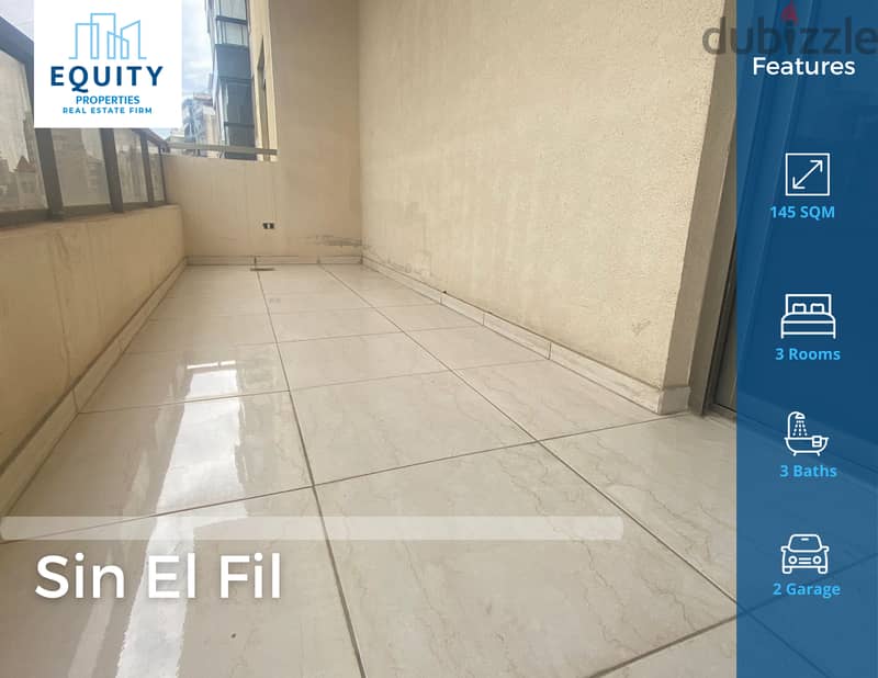 145 SQM Apartment For Sale In Sin EL Filشقة للبيع في سن الفيل #FD94664 0