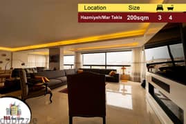 Hazmiyeh/Mar Takla 200m2 | Panoramic View | Luxury | Calm Street | PA 0