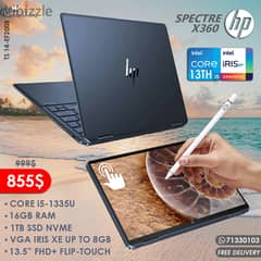 HP SPECTRE X360 VGA CORE i5-1335U IRIS XE FLIP-TOUCH 2in1 LAPTOP